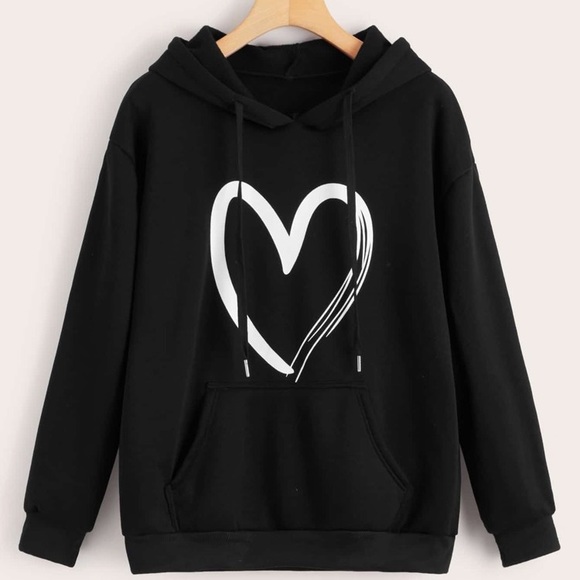 Sweaters - Women Hooded Sweatshirt Black